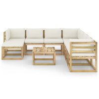 vidaXL 9-tlg. Garten-Lounge-Set mit Kissen Impr&auml;gniertes Kiefernholz