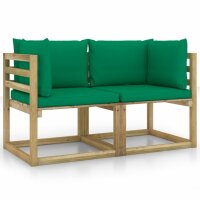 vidaXL Garten-Ecksofas mit Kissen 2 Stk. Kiefernholz...