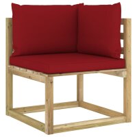 vidaXL Garten-Ecksofa mit Kissen Gr&uuml;n Impr&auml;gniertes Kiefernholz