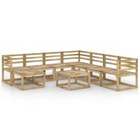 vidaXL 9-tlg. Garten-Lounge-Set Gr&uuml;n Impr&auml;gniertes Kiefernholz