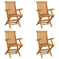 vidaXL Klappbare Gartenst&uuml;hle 4 Stk. Massivholz Teak