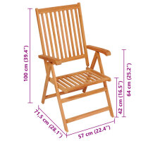 vidaXL Gartenst&uuml;hle 6 Stk. mit Beigen Kissen Massivholz Teak