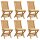 vidaXL Gartenstühle mit Cremeweißen Kissen 6 Stk. Massivholz Teak