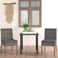 vidaXL 3-tlg. Garten-Essgruppe Poly Rattan Grau