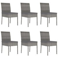 vidaXL 7-tlg. Garten-Essgruppe Poly Rattan Grau