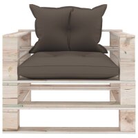 vidaXL Garten-Palettensofa mit Taupe Kissen Kiefernholz