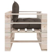 vidaXL Garten-Palettensofa mit Taupe Kissen Kiefernholz