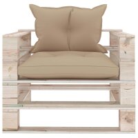 vidaXL Garten-Palettensofa mit Beigen Kissen Kiefernholz