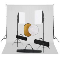 vidaXL Fotostudio-Set mit Softboxen, Hintergrundsystem...