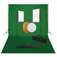 vidaXL Fotostudio-Set mit Softboxen, Hintergrundsystem...