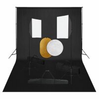 vidaXL Fotostudio-Set mit Softboxen, Hintergrundsystem...