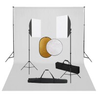 vidaXL Fotostudio-Set mit Softboxen, Hintergrundsystem...