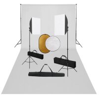 vidaXL Fotostudio-Set mit Softboxen, Hintergrundsystem...