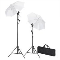 vidaXL Fotostudio-Set mit Lampen, Schirmen, Hintergrund...