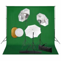 WOWONA Fotostudio-Set mit Lampen, Schirmen, Hintergrund &amp; Reflektor