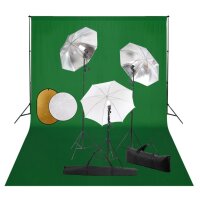 WOWONA Fotostudio-Set mit Lampen, Schirmen, Hintergrund...