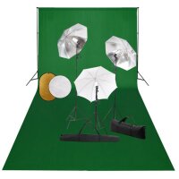 WOWONA Fotostudio-Set mit Leuchten, Schirmen, Hintergrund...