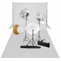 WOWONA Fotostudio-Set mit Leuchten, Schirmen, Hintergrund, Reflektor