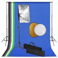 vidaXL Fotostudio-Set mit Softbox-Lampen, Hintergrund und...