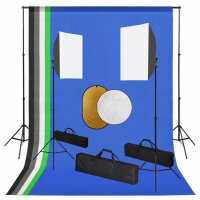 vidaXL Fotostudio-Set mit Leuchten, Hintergrundsystem und...