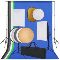 vidaXL Fotostudio-Set mit Softbox-Lampen, Hintergrund und...