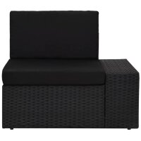 vidaXL 5-tlg. Garten-Lounge-Set mit Kissen Schwarz Poly Rattan