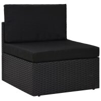 vidaXL 6-tlg. Garten-Lounge-Set mit Kissen Schwarz Poly...