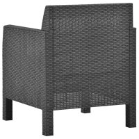 vidaXL 4-tlg. Garten-Lounge-Set mit Kissen PP Rattan Anthrazit