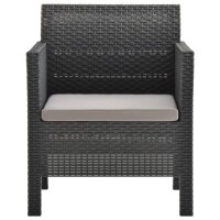 vidaXL 4-tlg. Garten-Lounge-Set mit Kissen PP Rattan Anthrazit