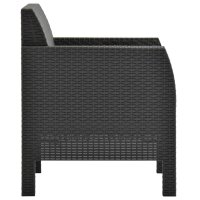 vidaXL 4-tlg. Garten-Lounge-Set mit Kissen PP Rattan Anthrazit