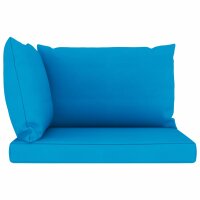 vidaXL Garten-Palettensofa 2-Sitzer mit Kissen Hellblau Kiefernholz