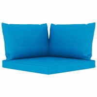 vidaXL Garten-Palettensofa 2-Sitzer mit Kissen Hellblau Kiefernholz