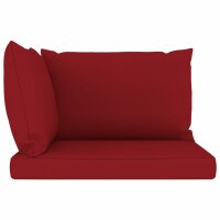 vidaXL Garten-Palettensofa 2-Sitzer mit Kissen Weinrot Kiefernholz