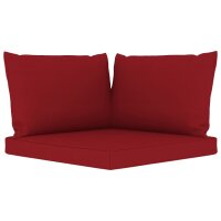 vidaXL Garten-Palettensofa 2-Sitzer mit Kissen Weinrot Kiefernholz