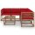 vidaXL 6-tlg. Garten-Lounge-Set Kissen Rot Kiefer Imprägniert