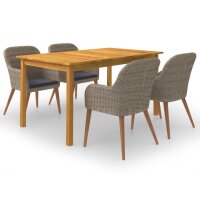 vidaXL 5-tlg. Garten-Essgruppe Braun