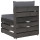 vidaXL Modulares Mittelsofa mit Kissen Grau Imprägniertes Holz