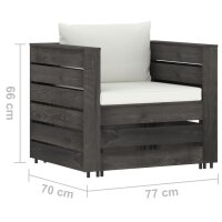 vidaXL 2-tlg. Garten-Lounge-Set mit Kissen Grau Impr&auml;gniertes Holz