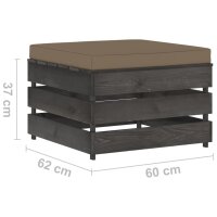 vidaXL 2-tlg. Garten-Lounge-Set mit Kissen Grau Impr&auml;gniertes Holz