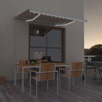 vidaXL Gelenkarmmarkise Einziehbar mit LED 300x250 cm Creme