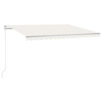 WOWONA Gelenkarmmarkise Einziehbar mit LED 400x300 cm Creme