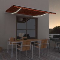 WOWONA Gelenkarmmarkise Einziehbar mit LED 400x300 cm...