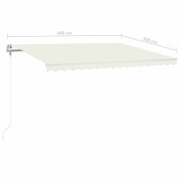 vidaXL Automatische Markise mit LED &amp; Windsensor 400x300 cm Creme