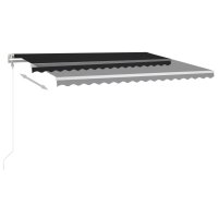 vidaXL Automatische Markise mit LED &amp; Windsensor 400x300 cm Anthrazit