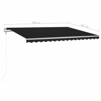 vidaXL Automatische Markise mit LED & Windsensor 400x300 cm Anthrazit