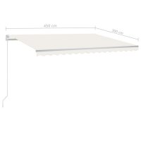 vidaXL Automatische Markise mit LED & Windsensor 450x300 cm Creme