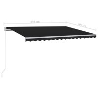 vidaXL Automatische Markise mit LED & Windsensor 450x300 cm Anthrazit