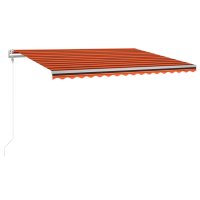 vidaXL Automatische Markise mit LED & Windsensor 450x300 Orange/Braun