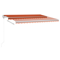 vidaXL Automatische Markise mit LED & Windsensor 450x300 Orange/Braun