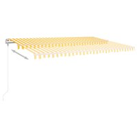 vidaXL Automatische Markise mit LED & Windsensor 500x300 Gelb/Weiß